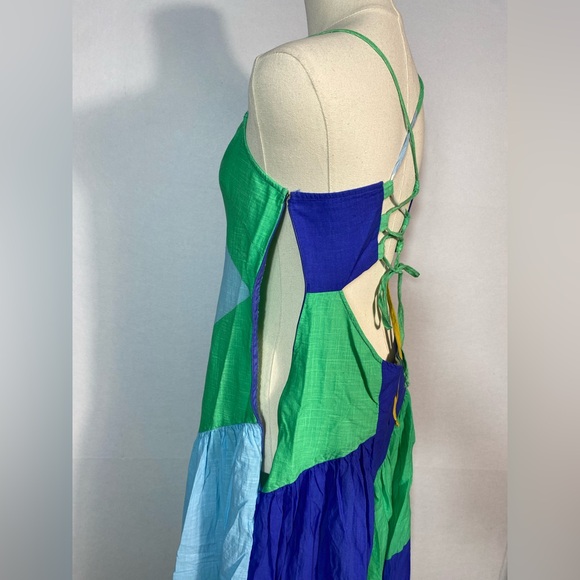 Anthropologie Celandine Drop-Waist Midi Dress color block size medium - Picture 11 of 15